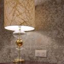Lampe de chevet verre soufflé Futura, diamètre 18 cm, Ebb & Flow, Rouille, partie supérieure doré et câble doré