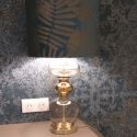 Lampe de chevet verre soufflé Futura, diamètre 18 cm, Ebb & Flow, Transparent, partie supérieure doré et câble doré