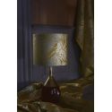 Lampe de chevet goutte en verre soufflé Lute, diamètre 22 cm, Ebb & Flow, Albâtre, partie supérieure doré et câble doré