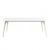 Table Faz Wood plateau HPL blanc intégral, pieds chêne blanchis, Vondom, 200x100xH74 cm
