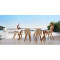 Table haute carré Faz Wood plateau HPL blanc intégral, pieds chêne naturel, Vondom, 50 x 50 x H105cm