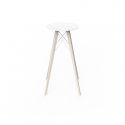 Table haute carré Faz Wood plateau HPL blanc intégral, pieds chêne blanchis, Vondom, 60 x 60 x H105cm