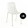 Lot de 4 chaises design Forest, Fast blanc