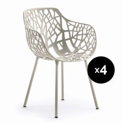 Lot de 4 fauteuils design Forest, Fast gris poudré