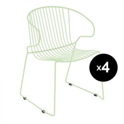 Lot de 4 fauteuils Bolonia, Isimar, vert pâle