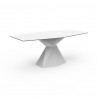 Table Vertex L180 cm, Vondom blanc, plateau HPL blanc tranche noire