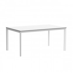 Table Frame Aluminium 160x90xH74 cm, Vondom, Plateau Dekton blanc