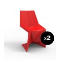 Lot de 2 chaises Voxel futuristes, Vondom rouge