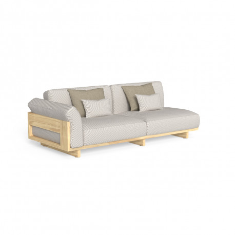 Canapé modulaire angle à droite Argo, Talenti bois clair & beige