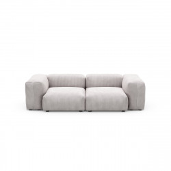 Canapé 2 places avec accoudoirs Vetsak, velours côtelé couleur platinium L.231 x H.60 x P.220,5 cm