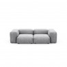 Canapé 2 places avec accoudoirs Vetsak, velours côtelé couleur gris clair L.231 x H.60 x P.220,5 cm