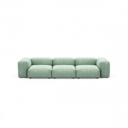 Canapé 3 à 4 places avec accoudoirs Vetsak, velours côtelé vert pâle L.315 x H.60 x P.115,5 cm