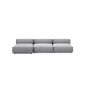 Canapé 3 à 4 places Vetsak, velours côtelé gris clair L.346,5 x H.60 x P.136,5 cm
