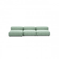 Canapé 3 à 4 places Vetsak, velours côtelé vert pâle L.346,5 x H.60 x P.136,5 cm