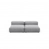 Canapé 2 à 3 places Vetsak, velours côtelé gris clair L.210 x H.60 x P.136,5 cm
