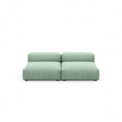 Canapé 2 à 3 places Vetsak, velours côtelé vert pâle L.210 x H.60 x P.136,5 cm