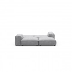 Canapé 4 à 6 places avec accoudoirs Vetsak, velours côtelé gris clair L.241,5 x H.60 x 136,5 cm