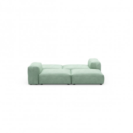 Canapé 4 places avec accoudoirs Vetsak, velours côtelé vert pâle