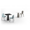 Table design Fura, base lumineuse Led RGB à batterie, intérieur et extérieur, Plust Collection, plateau noir 80 x 80 cm