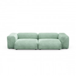 Canapé 2 à 3 places avec accoudoirs Vetsak, velours vert menthe L.273 x H.60 x P.115,5 cm