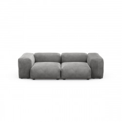 Canapé 2 places avec accoudoirs Vetsak, velours gris foncé L.231 x H.60 x P.220,5 cm