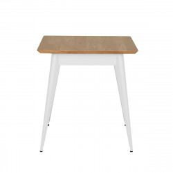 Table 55 Plateau Chêne, blanc pur brillant, Tolix, 70 x 70 x H74 cm
