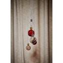 Suspension Uva, Ebb&Flow, rouge rubis, diamètre 7 cm, câble transparent, boule en laiton doré