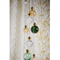 Suspension Uva, Ebb&Flow, vert, diamètre 7 cm, câble transparent, boule en laiton doré
