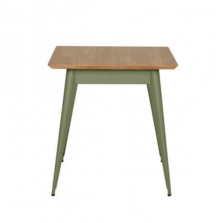 Table 55 Plateau Chêne, Vert olive, Tolix, 70 X 70 X H74 cm