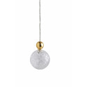 Suspension Uva Crystal moyens carreaux, diamètre 10 cm, Ebb&Flow, câble transparent, boule en laiton doré