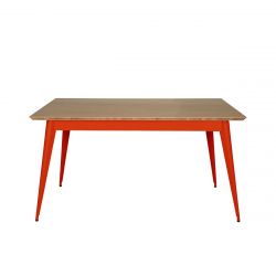 Table 55 Plateau Chêne, Rouge poivron, Tolix, 140 X 80 X H74 cm