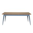 Table 55 Plateau Chêne, Bleu provence, Tolix, 190 X 80 X H74 cm