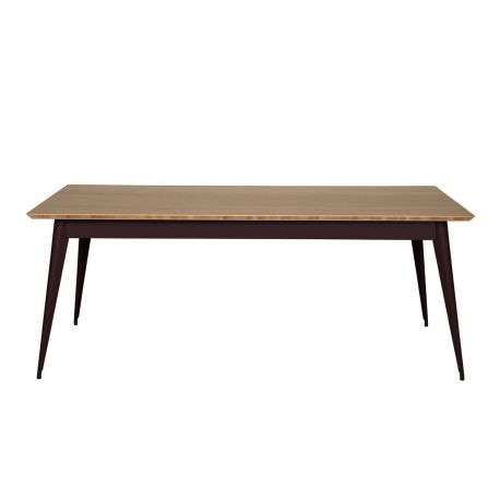 Table 55 Plateau Chêne, Chocolat noir, Tolix, 190 X 80 X H74 cm