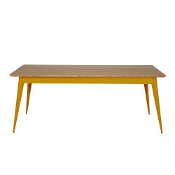 Table 55 Plateau Chêne, Jaune moutarde, Tolix, 190 X 80 X H74 cm