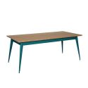 Table 55 Plateau Chêne, Vert canard, Tolix, 190 X 80 X H74 cm
