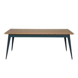 Table 55 Plateau Chêne, Vert empire, Tolix, 190 X 80 X H74 cm