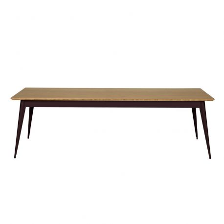Table 55 Plateau Chêne, Chocolat noir, Tolix, 250 X 95 X H74 cm