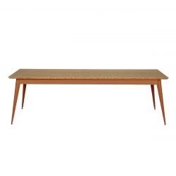 Table 55 Plateau Chêne, Terracotta, Tolix, 250 X 95 X H74 cm