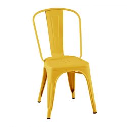 Set de 2 chaises A, Tolix jaune moutarde mat