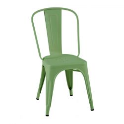 Lot de 2 chaises A Inox Brillant, Tolix vert romarin