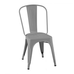 Set de 2 chaises A Inox, Tolix gris soie mat