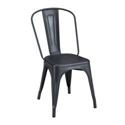 Set de 2 chaises A Inox Brillant, Tolix graphite