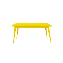 Table 55, Tolix jaune citron mat 130x70 cm
