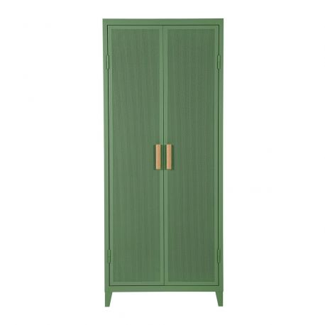 Rangement vestiaire B2 haut perforé, vert romarin, fine texture, Tolix, 80 x 50 x H192,5 cm