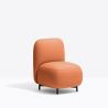 Petit fauteuil Buddy 210S, tissu rose fumé, pieds noirs Pedrali, H72xL55xl62