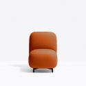 Petit fauteuil Buddy 210S, tissu terracotta, pieds noirs Pedrali, H72xL55xl62