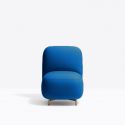 Petit fauteuil Buddy 210S, tissu bleu, pieds en laiton Pedrali, H72xL55xl62