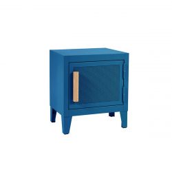 Table de chevet B1 H45 Slim perforé, Bleu océan, Tolix, 40x28xH45cm