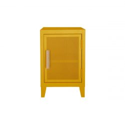 Petit meuble de rangement B1 H64 perforé, Jaune moutarde, Tolix, 40x40xH64cm