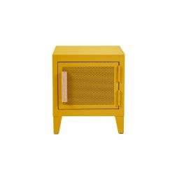 Table de chevet B1 H45 perforé, jaune moutarde, Tolix, 40x40xH45cm